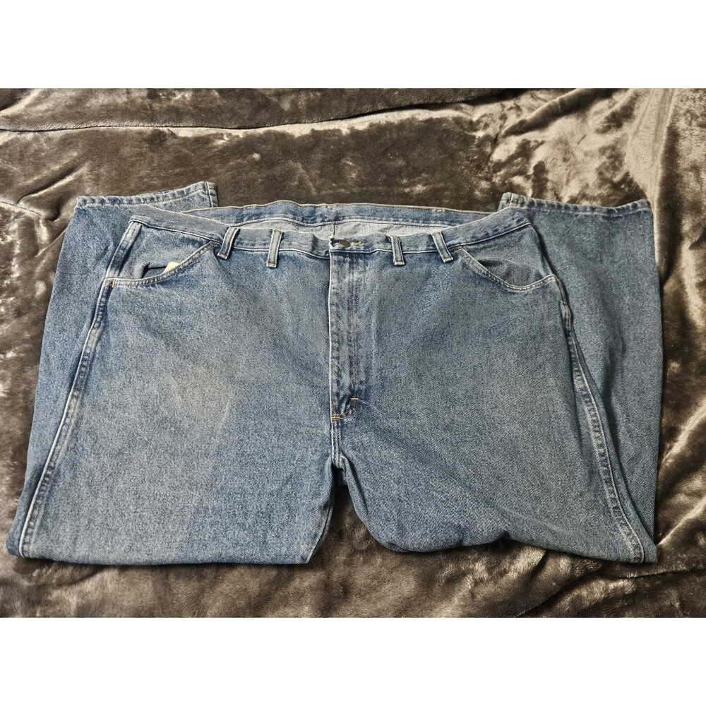 Rustler Men's Straight Fit Jeans Size 48 Medium Wash Blue 100% Cotton Denim
